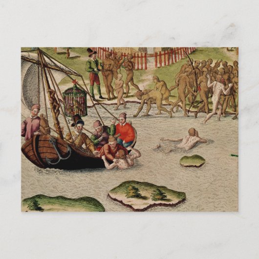 船がフランスの着地する ポストカード (正面)