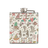 船が付いているおもしろいな夏パターン フラスク (裏面)