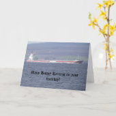 船が付いているバースデー・カード カード (黄色い花)