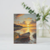 船が岸に着い絵を描る ポストカード (スタンド正面)