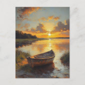 船が岸に着い絵を描る ポストカード (正面)
