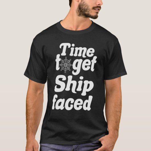 船が帆船に向おもしろいかう時間_8 Tシャツ (正面)