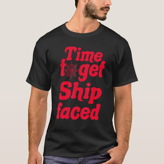 船が帆船に向おもしろいかう時間_9 Tシャツ (正面)