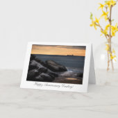 船が来行く – ハッピーアニバーサリー カード (黄色い花)