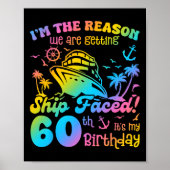 船が直面した私の60誕生日のクルージング船のTri ポスター (正面)