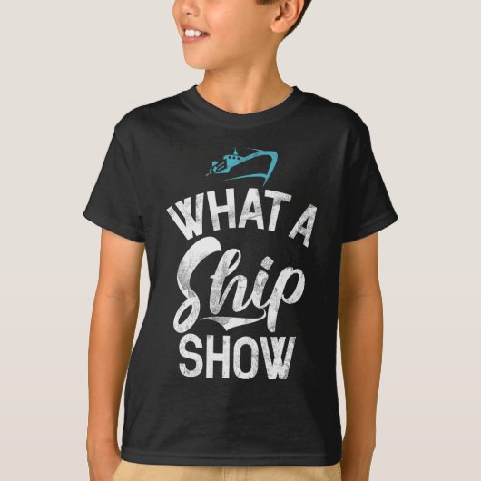 船が船中に浮かぶおもしろいこと Tシャツ (正面)