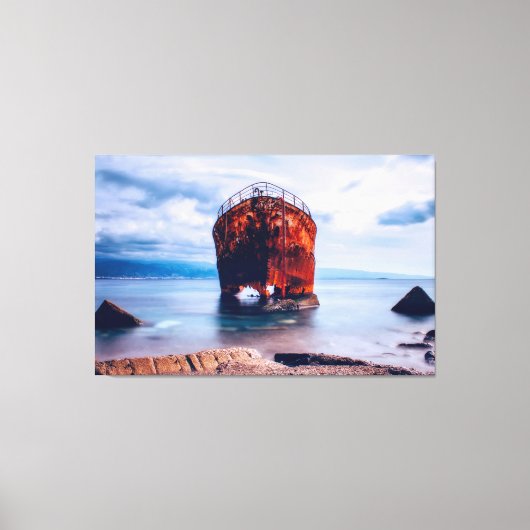 船で海墓地のキャンバスアート キャンバスプリント (正面)