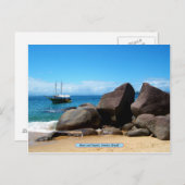 船とビーチ、パラティ、ブラジル ポストカード (正面/裏面)