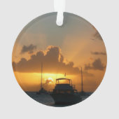 船と日没の熱帯海 オーナメント (裏面)