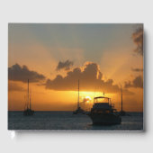 船と日没の熱帯海 ゲストブック (正面)