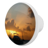 船と日没の熱帯海 セラミックノブ (右)