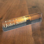 船と日没の熱帯海 デスクネームプレート (側面)