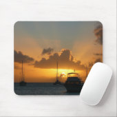 船と日没の熱帯海 マウスパッド (マウス)