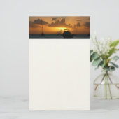 船と日没の熱帯海 便箋 (スタンド正面)