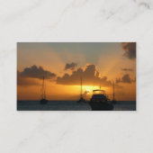 船と日没の熱帯海 名刺 (裏面)