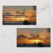 船と日没の熱帯海 名刺 (正面/裏面)
