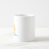 船と波模様のコーヒーカップ コーヒーマグカップ (中央)