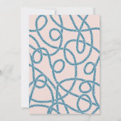 船と灯台のピンクのベイビーシャワーお礼カード 招待状 (裏面)