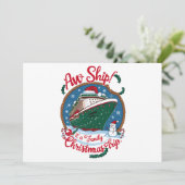 船に乗って家族でクリスマスを楽しむクルーズ旅行 シーズンカード (スタンド正面)