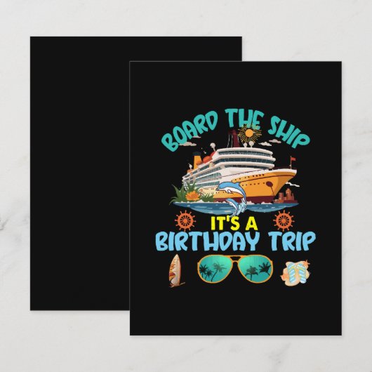 船に乗って誕生日旅行だ エンクロージャーカード (正面/裏面)