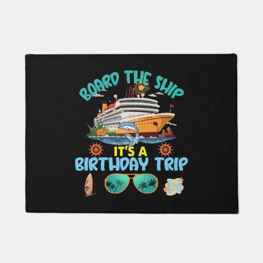船に乗って誕生日旅行だ ドアマット (正面)