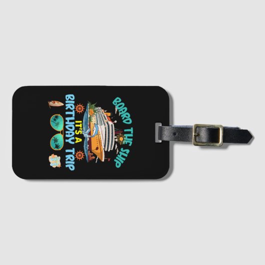 船に乗って誕生日旅行だ ラゲッジタグ (正面横)