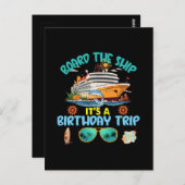 船に乗って誕生日旅行 ポストカード (正面/裏面)