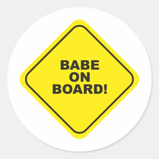 船に乗って赤ん坊をする ラウンドシール (正面)