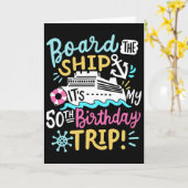 船に乗って 50歳の誕生日旅行 クルーズバケーション カード (黄色い花)