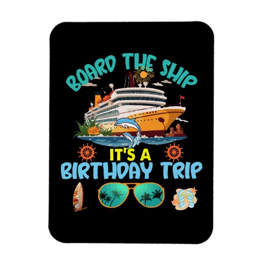 船に乗り込もう 誕生日旅行だ マグネット (縦)