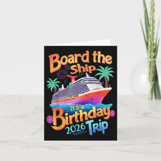 船に乗るA誕生日トリップパーティークルーズSq カード (正面)