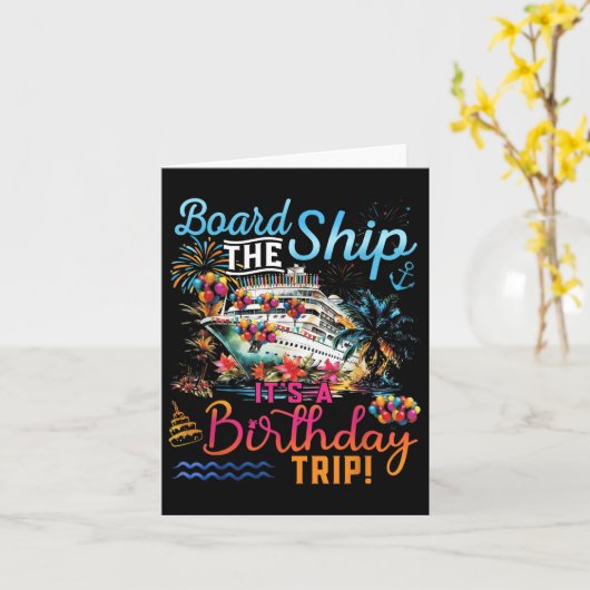 船に乗るA誕生日旅行ファミリークルーズ カード (黄色い花)