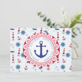 船に注意、男の子が生まれました、ベイビーシャワーの招待状 招待状 (スタンド正面)