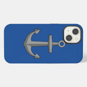 船のアンカーのキャラクター iPhoneケース (裏面横)