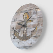 船のアンカー ラージ壁時計 (傾斜)