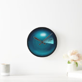 船のソナースクリーンクラーケンジャイアントイカ航海の ラウンド壁時計 (ホーム)