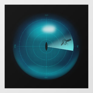 船のソナーデカールに映る巨大イカ航海の像 ウィンドウサイン