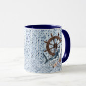 船のハンドルとサメ マグカップ (正面右)