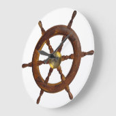船のハンドルの時計 ラージ壁時計 (傾斜)