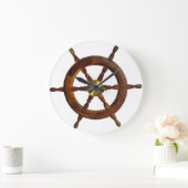船のハンドルの時計 ラージ壁時計 (ホーム)