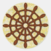 船のヘルムホイールの木材の古い地図の海航海の乗 ラウンドシール (正面)