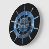 船のヘルムラストメタル ラージ壁時計 (傾斜)