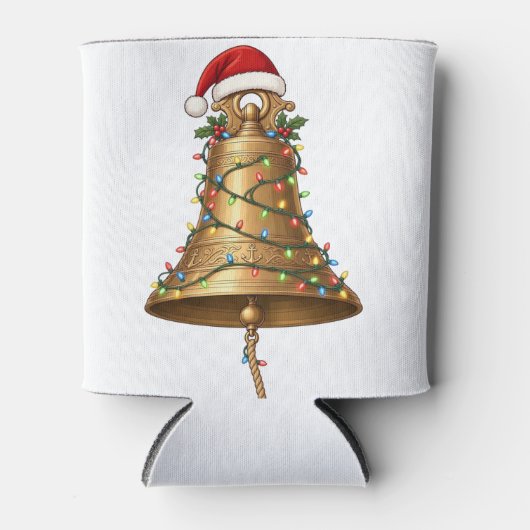 船のベルサンタ帽子クリスマスライト海事 缶クーラー (正面)