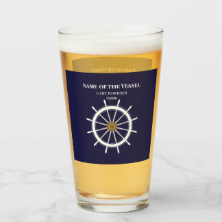 船のホイールキャプテンボートタンブラーのビールソーダグラス タンブラーグラス