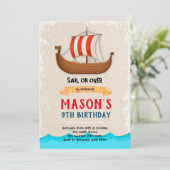 船のボートの誕生日招待状 招待状 (スタンド正面)