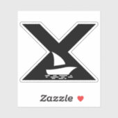 船のモノグラムのXの文字 シール (シート)
