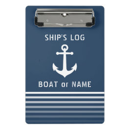 船のログあなたのボート名ヴィンテージ航海のいかり ミニクリップボード
