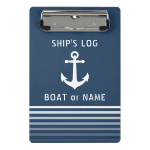 船のログあなたのボート名ヴィンテージ航海のいかり ミニクリップボード