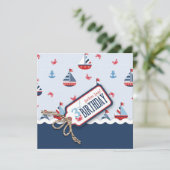 船の出航 誕生日招待状 スクエア 3 招待状 (スタンド正面)