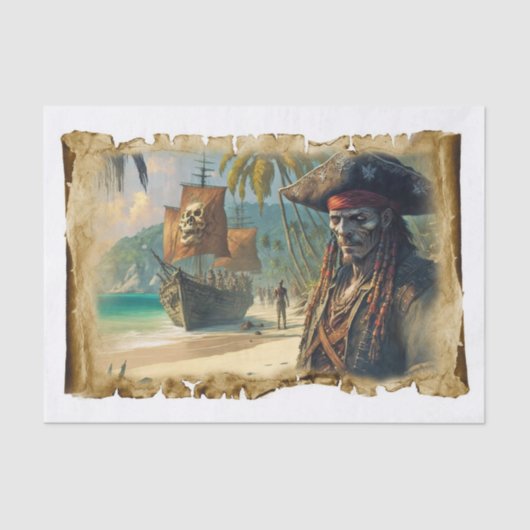 船の古い海賊カリブのたち 薄葉紙 (正面)
